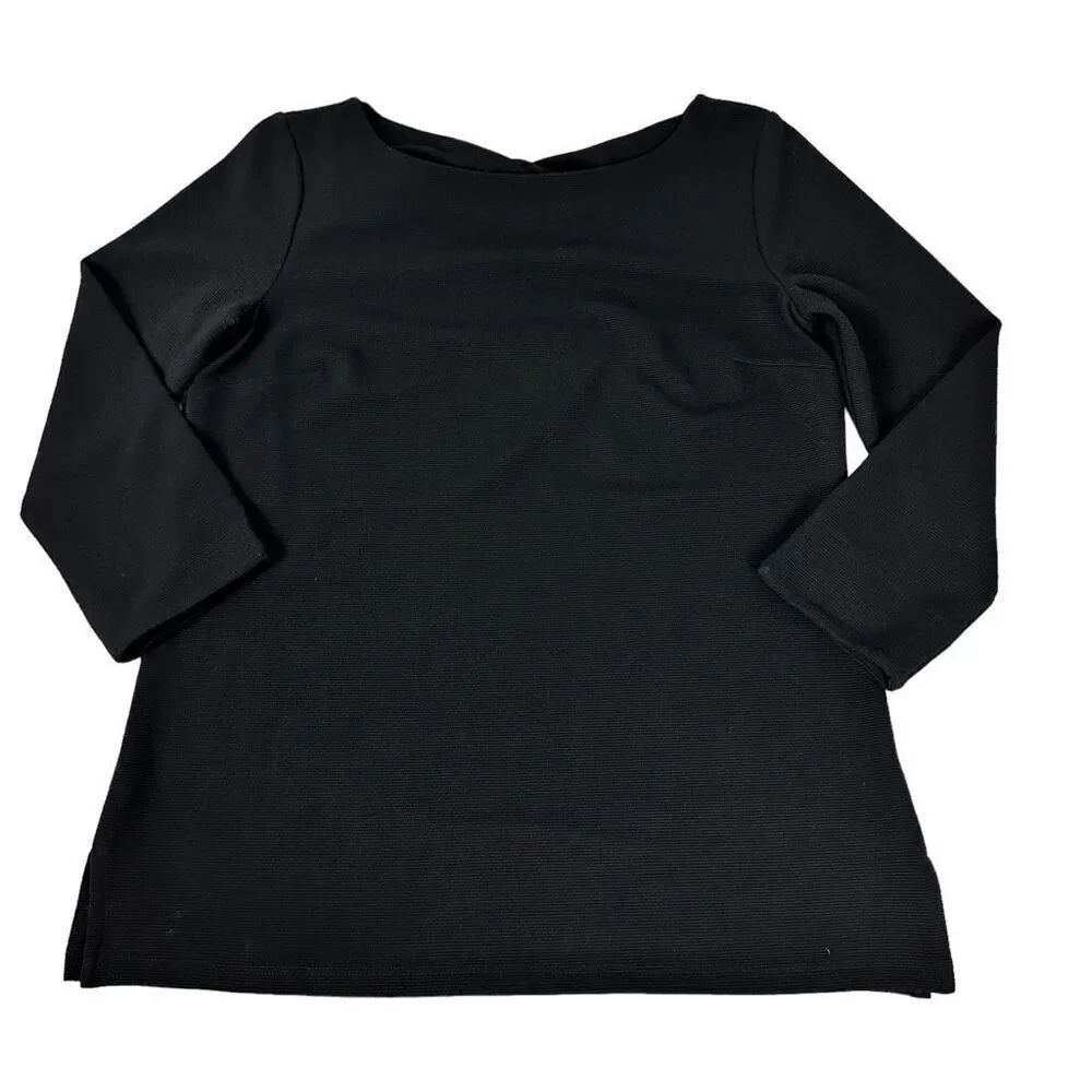 Talbots Twist Back Black Pullover Size Small